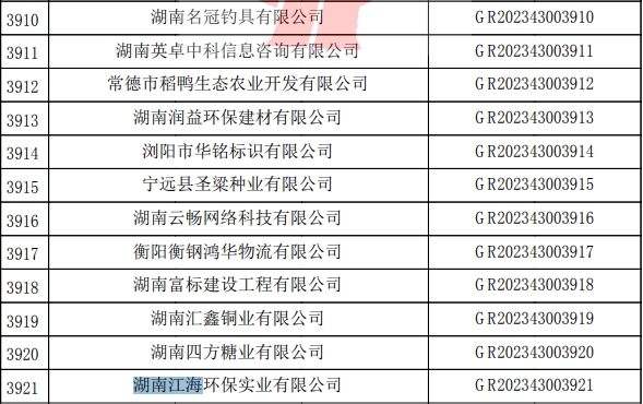 2023年湖南江海，“高新技術(shù)企業(yè)”復(fù)審順利通過！